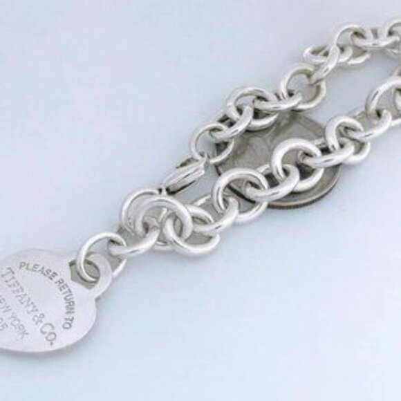 Tiffany & Co Sterling Silver Heart Tag Charm Bracelet - Picture 2 of 5